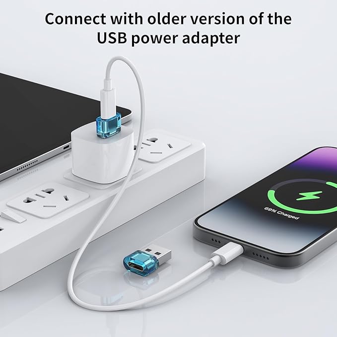 Fidioto USB Male to Type C Adapter 5 Packs,USB to USB C Super Fast Charging Transfer and OTG Function, A to C Adapter Compatible with iPhone15/16/17 Plus Pro Max/iPad Pro Air 4 Mini 6 etc