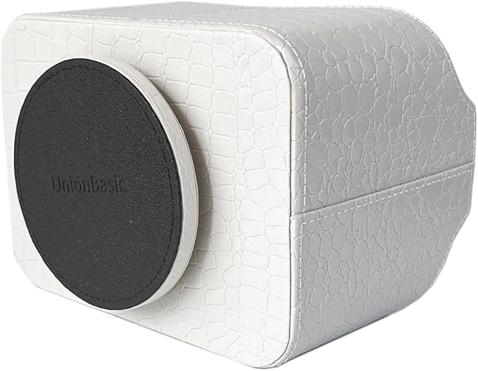 UnionBasic Rotating Desk Organizer, 360 Degree Desk Spinning Caddy, Desktop TV Guide/Mail/Media/Remote Controller Holder Organizer, Crocodile White