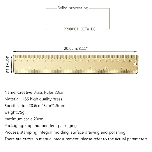 8 Inch Metal Rulers Straight Ruler Office School Students Stationery