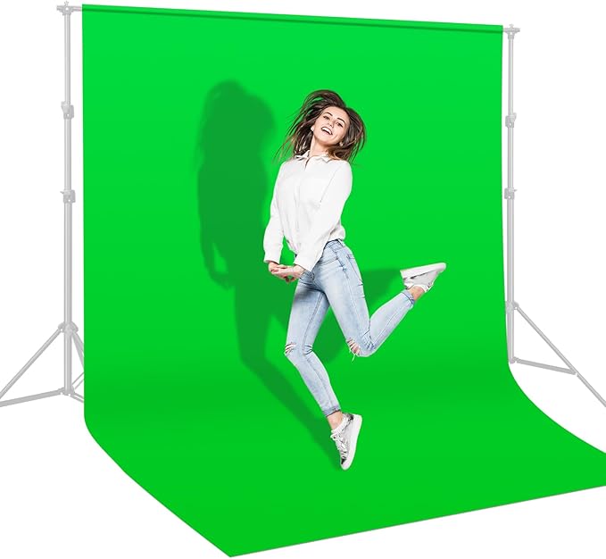 UTEBIT Green Screen Backdrop, 6x9 ft Photography Chroma Key Greenscreen Background Sheet for Background Removal, Thick Polyester Fabric Cloth Sheet for Photoshoot Video, Live Streaming (Backdrop Only)