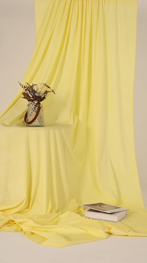 Kate 6ftX9ft Solid Light Yellow Backdrop Portrait Photography Background for Photography Studio Children and Headshots Yellow Backdrop Background