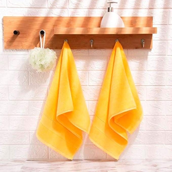 LRUUIDDE Bathroom Hand Towels 2 Set, Cotton Hand Towel for Bath, Hand, Face, Kitchen, Super Soft, Highly Absorbent, Machine Washable, Size 14" x 30" (Yellow)…
