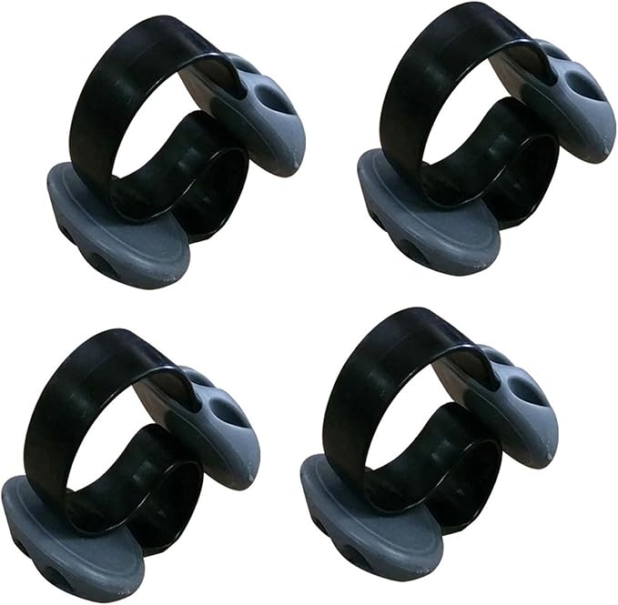 Coralpearl Desk Cable Drop Clips Non-Adhesive, Table Cord Stay Holder Weighted, Small Wire Management Clamp Removable, Silicone Tidy Organizer Keeper for Phone Computer Chargers (4 Black)