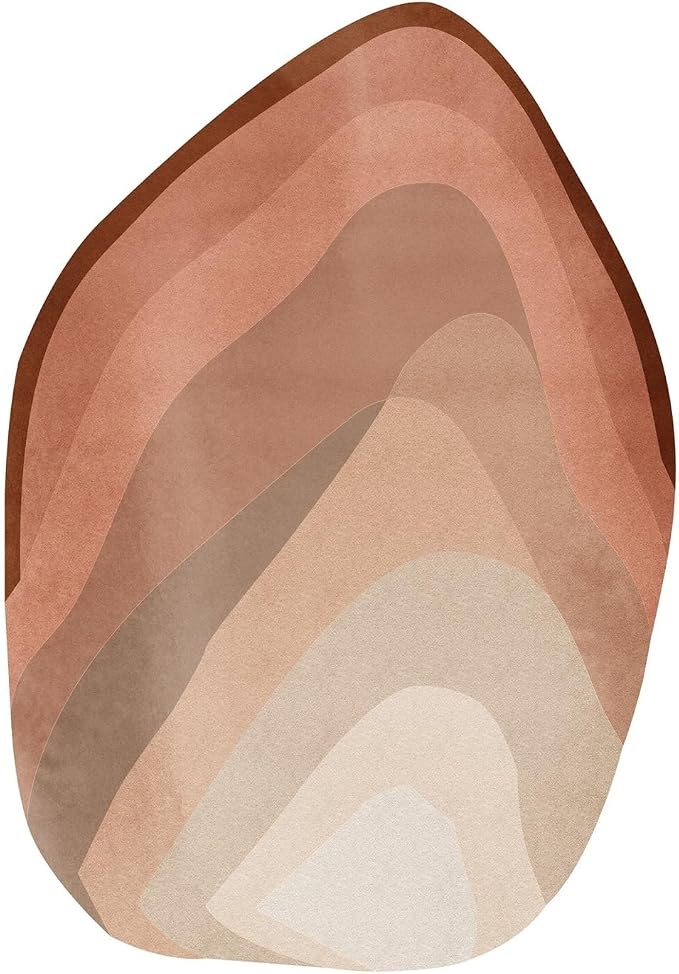 Ombre Brown Beige Organic Shaped Rug 2x3 Modern Abstract Washable Irregular Large Rugs for Living Room Bedroom Meetingroom Low Pile Fluffy Area Rug Nordic Boho Home Office Guestroom Floor Carpet