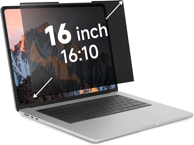 IRUYO FL Nano-Suction Laptop Privacy Screen 16 Inch 16:10, Removable Screen Privacy Shield for Laptop, Anti Glare, Anti Bule Light, Screen Protector for Lenovo HP Dell Acer Asus Thinkpad