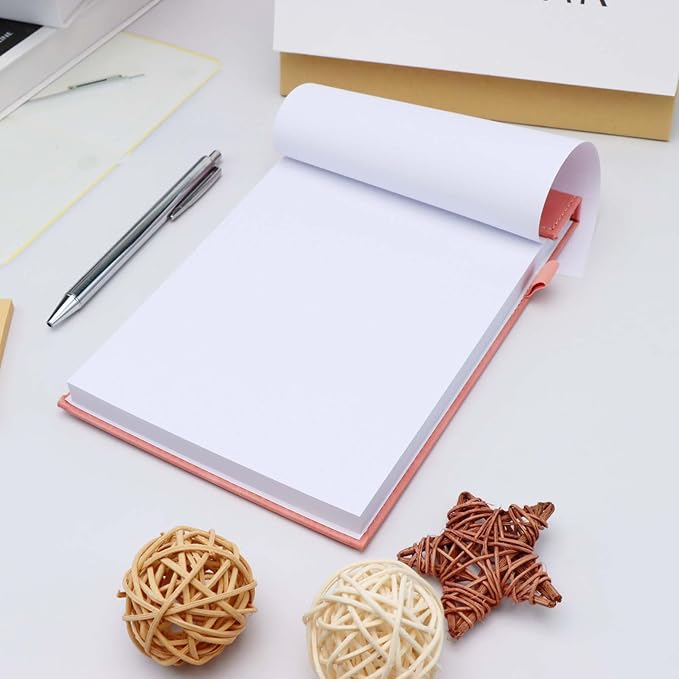 Mogoostry A5 Blank Planning Pads 5.9" x 8" Planner To Do List Memo Note Pads Screw Binding Writing Paperboard Notepad, 100 Sheets per Pack, Pink