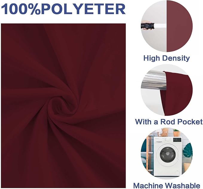 Photo Backdrop Wine Red Background Cloth Professional Photography 6x9ft Seamless Design to Eliminate Wrinkles Wedding Luxury Theme Decoration Art Exhibition Gallery Display