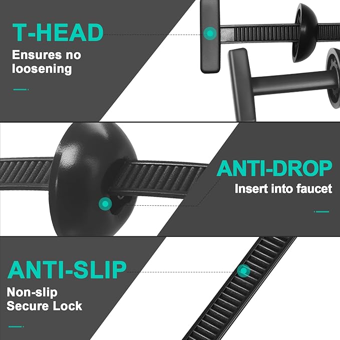 100Pcs Nylon Universal Cable Tie Buckle - New Multifunctional Nylon Zip Ties, Heavy Duty Plastic Rivet T Zip Ties Style, for Daily Maintenance And Fixing Of Automobiles