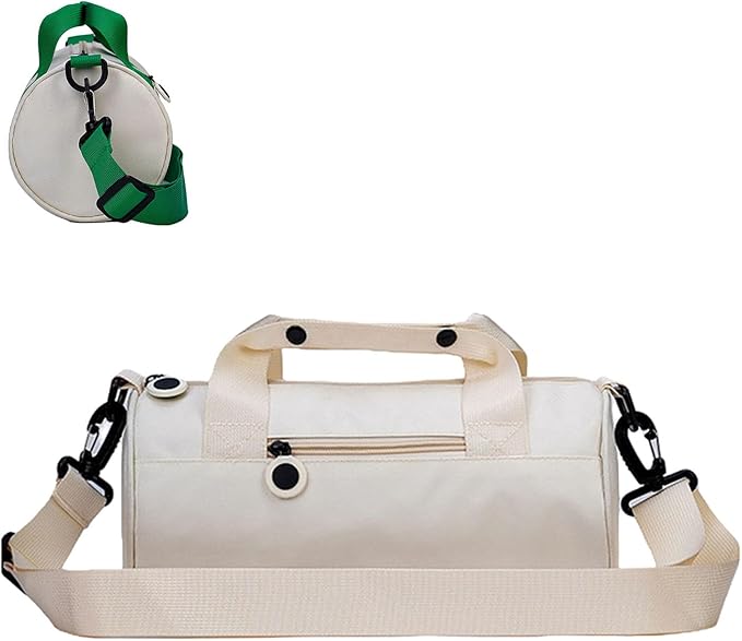 Small Gym Bags Crossbody Tote Workout Travel Duffle Bags For Daily Outdoor Exercise Cycling Swimming Dance Sport (White, M)