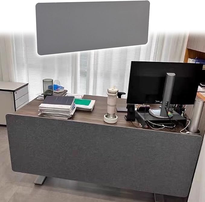 Under Desk Floor Length Privacy Panel, Desk Divider Sound Proof Privacy Shields for Under The Table Privacy Panels for Students and Office(LxH 60x60cm/24x24in)