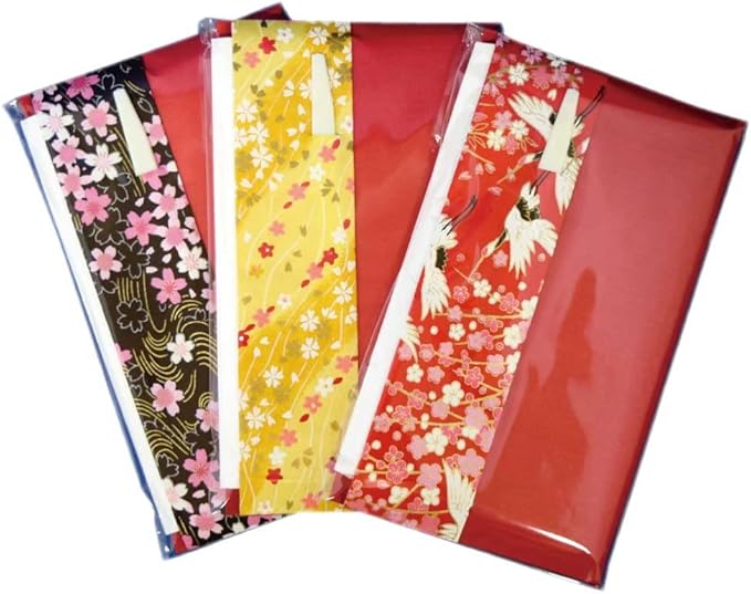 Mino Washi Japanese Toraditional kaishi paper 30 sheets of plain kaishi paper in Japanese colorful Yuzen paper poach with sweet pick [red]