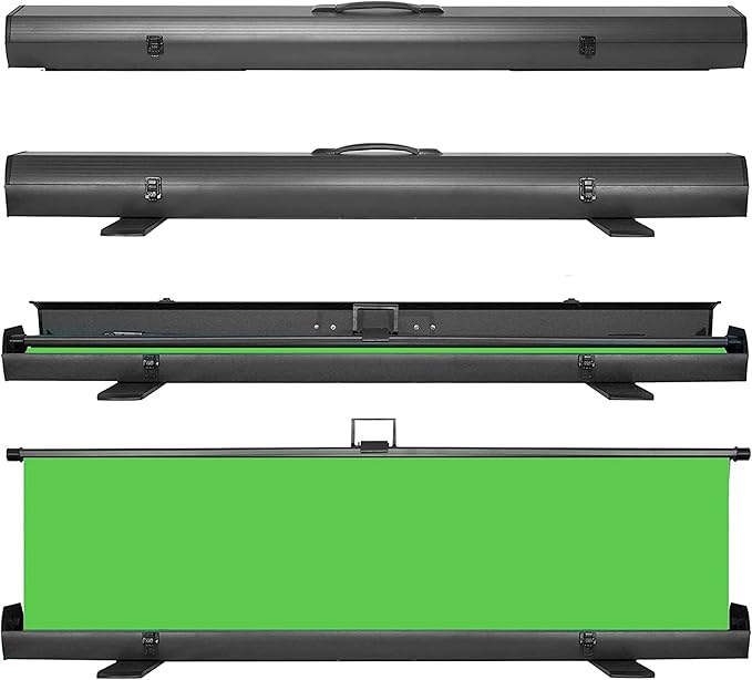 【Wider Style】 KHOMO Gear 87-in Large Collapsible Green Screen Backdrop Portable Retractable Chroma Key Panel Photo Background with Stand for Video Conference, Photographic Studio, Streaming