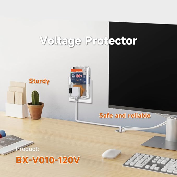 [ETL Listed] BXST Refrigerator Surge Protector, One Outlet Wall Plug Adjustable Voltage Regulator Against High and Low Voltage, Power Surge Protector for Fridge and Home Appliances, 120V 1800W, 1 Pack