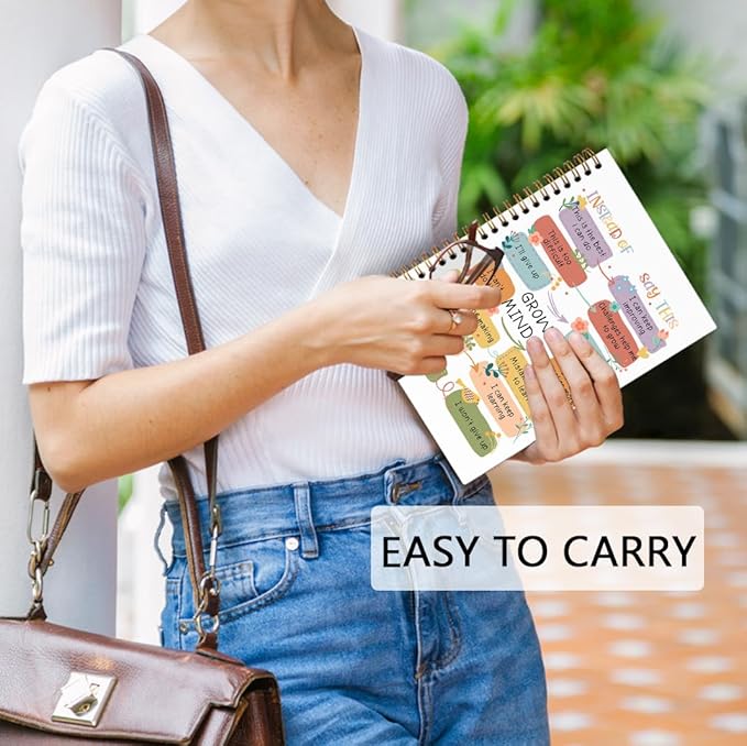 dvhdajed Mental Health Spiral Notebook, Therapy Journaling Notebooks, Floral Therapy Spiral Journal for Women, Positive Affirmations Office School Supplies Gifts, 5.5x8.3 In