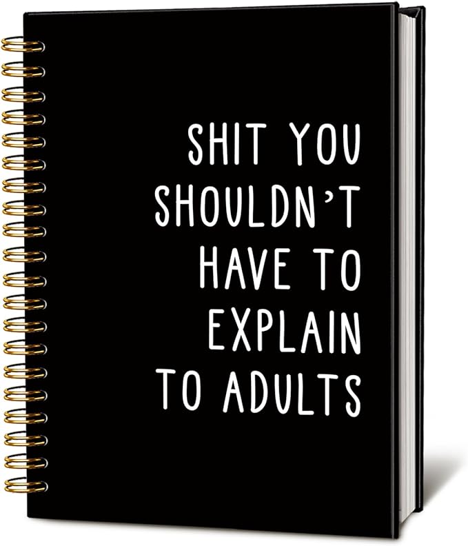 LIANGW Sarcastic Notebooks for Work, Funny Notebooks Journal, Funny Office Gifts for Coworkers, Funny Notebooks for Work, Office Humor Gifts, Black Hardcover Spiral Notebook 5.5x8.3 Inch
