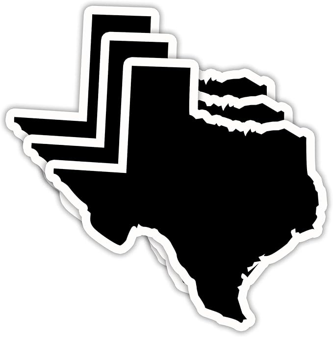 (3PCS) Texas State Map Stickers, US State Stickers - Waterproof Vinyl Decals for Tumblers, Water Bottles, Laptops, Books, Scrapbooks, Great for Texas Lovers 3 x 3 Inch