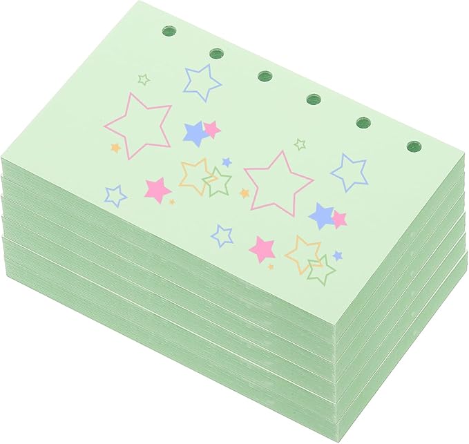 PATIKIL Colored Loose Leaf Paper, 5" x 3.2"(A7) 300 Sheets 6 Holes Punched 150GSM Blank Binder Refill Paper Supplies for Office Note Taking Teacher Planner Journal Notebook, Light Green