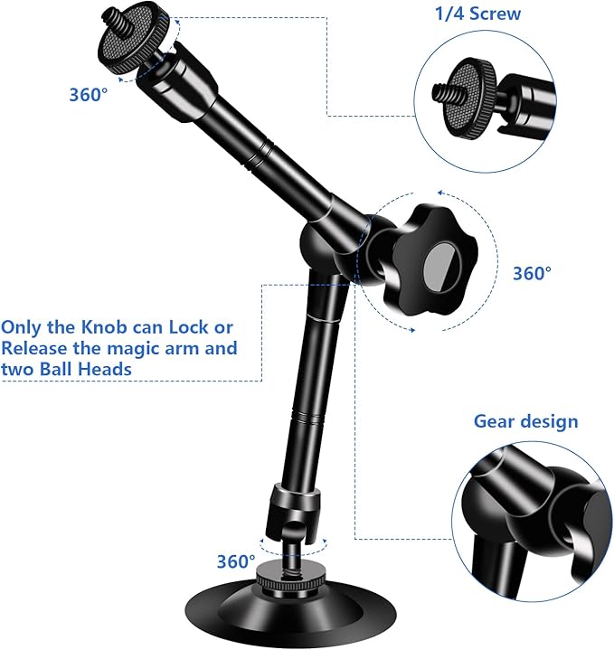 UYODM 2 Pack Articulating Magic Arm Wall Mount Holder Stand Compatible with CCTV POV Camcorders Cameras, LED Light, Video Lamp,DSLR,Flash,Digital Camera,Security Cameras