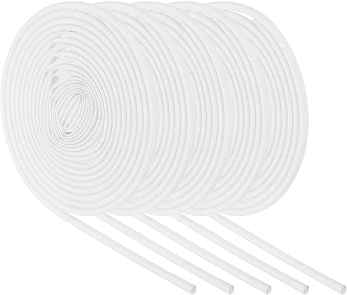 MECCANIXITY 5Pcs Wire Insulation Braid Fire Sleeve,9.8Ft-3mm ID White, High Temp Silicone Coated Fiberglass Sleeving for Automotive Hose Lines Electrical Wiring