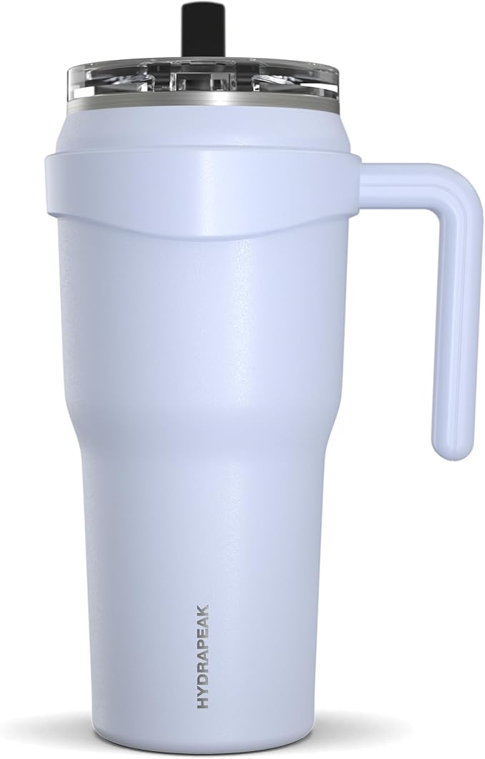 Hydrapeak Roadster 40oz Stainless Steel Tumbler Double Wall Vacuum Insulated Water Bottle With Handle And 2 in 1 Straw Lid (Ice)