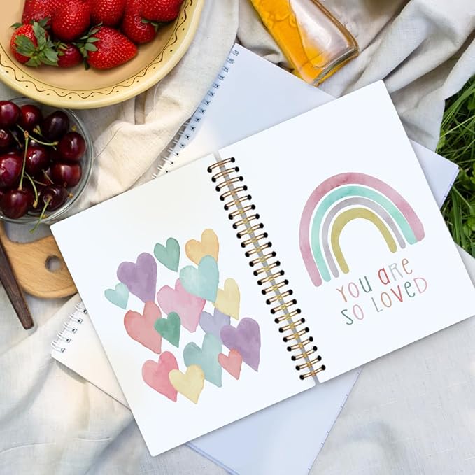 dvhdajed Boho Rainbow Spiral Notebook, You Are So Loved Positive Affirmation Journaling Notebooks, Inspirational Spiral Journal for Girls Women, Positive Office School Supplies Gifts, 5.5x8.3 In