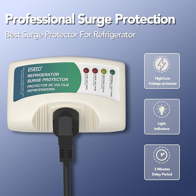 BSEED Single Outlet Surge Protector, Wall Surge Protector for Refrigerator, TV, PC, Washing Machine and Other Home Appliance 2 Pack