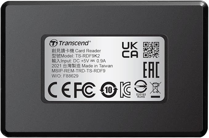 Transcend RDF9 Card Reader - CompactFlash, microSDHC, microSDXC, SDHC, SDXC, SD, microSD, CompactFlash (UDMA7) - USB 3.1 Type AExternal