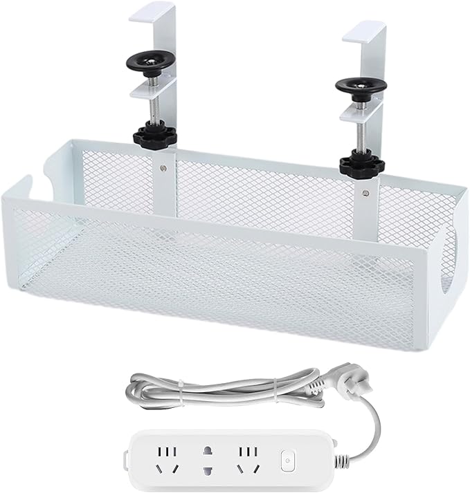 Cable Management Under Desk Tray,Non-Drilling Wire Organizer - Wire Organizer Under Desk - for Family Friends Students Adults Men Women Home Indoor Office Study Kitchen
