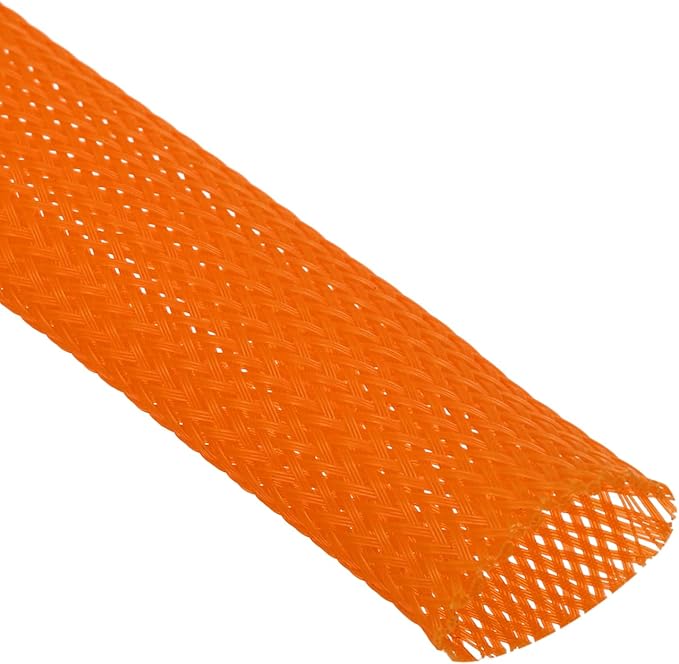 uxcell Expandable Sleeving,1 3/16-inch 10ft Cable Sleeve, Orange