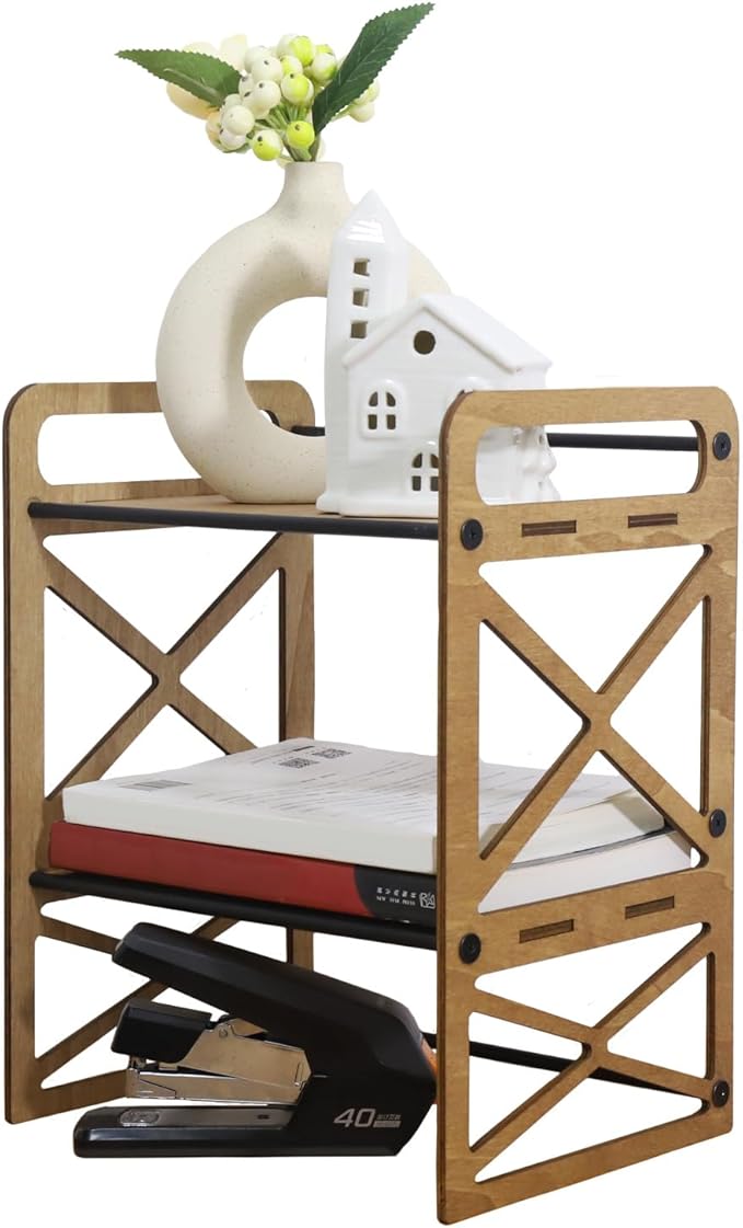 OYEFLY Wood Office Desk Shelf Organizer (Wood)