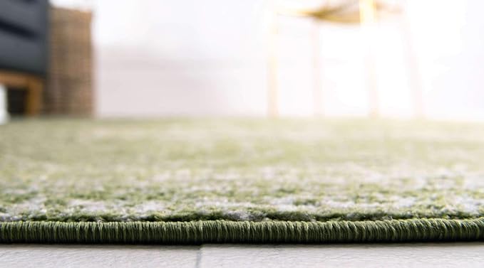 Unique Loom Bromley Collection Area Rug - Wells (2' x 3' 1" Rectangle, Green/ Ivory)