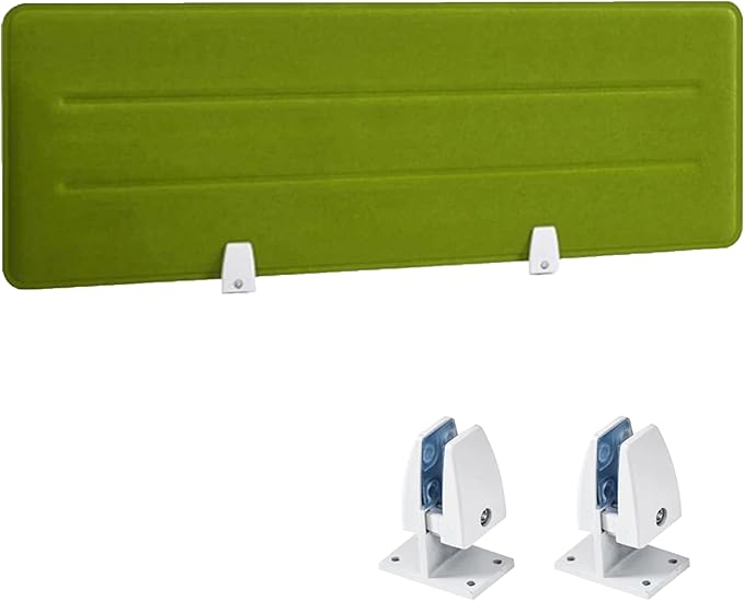Desk Divider Panel, 34.6" x 11.8", Green – Clamp-On with 2 T-Clips, Soundproof Noise Reducing Privacy Screen for Office or Home Desk, High Quality Polyester