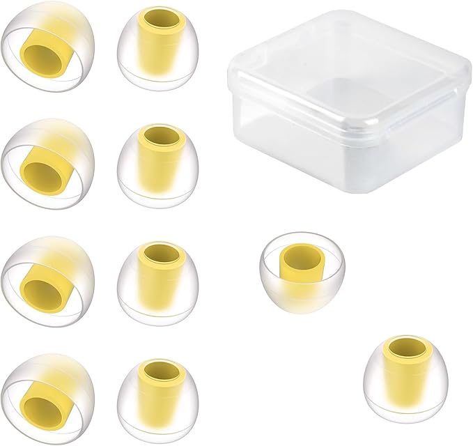 5 Pairs KBEAR 07 Ear Tips, KINBOOFI Silicone IEM Eartips,Larges Earbuds Eartips for KZ ZST ZS10 PRO AS10 ZSN ZSN ZSN PRO X ZSN PRO ZAR ZS10 PRO X Wired Earbuds Headphone (Yellow,L/L/L,5 Paris)
