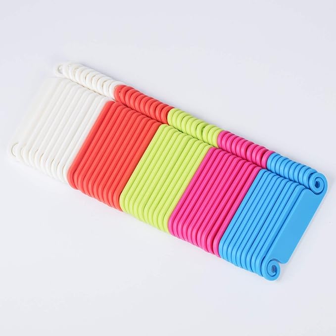 Mudder 100 Pieces Cable Tags Management Tags Multicolor Cable Cord Wire Labels Hook and Loop Wire Identification Labels for USB Computer Phone Charger