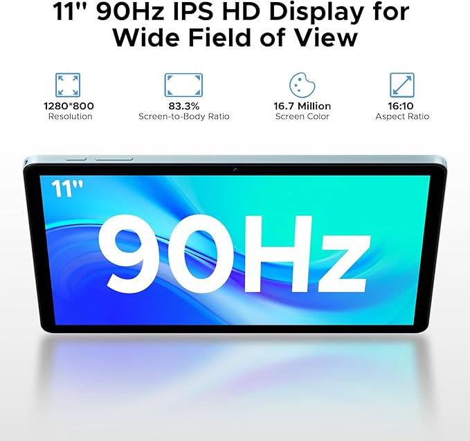 DOOGEE Tab A9 Pro+(2025) 11 inch Tablet with Keyboard,Android 15 Tablet with 90Hz Display,30GB+128GB/TF 2TB Octa-Core Gaming Tablets,8580mAh,1080P,BT 5.0+5G WiFi Tablets,13MP+5MP,Face ID/OTG