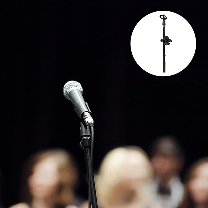 ERINGOGO Metal Microphone Boom Arm with Dual Mic Clip and Clamp, 350Mm Adjustable Height Desk Mic Stand Arm for Podcasting Streaming and Recording