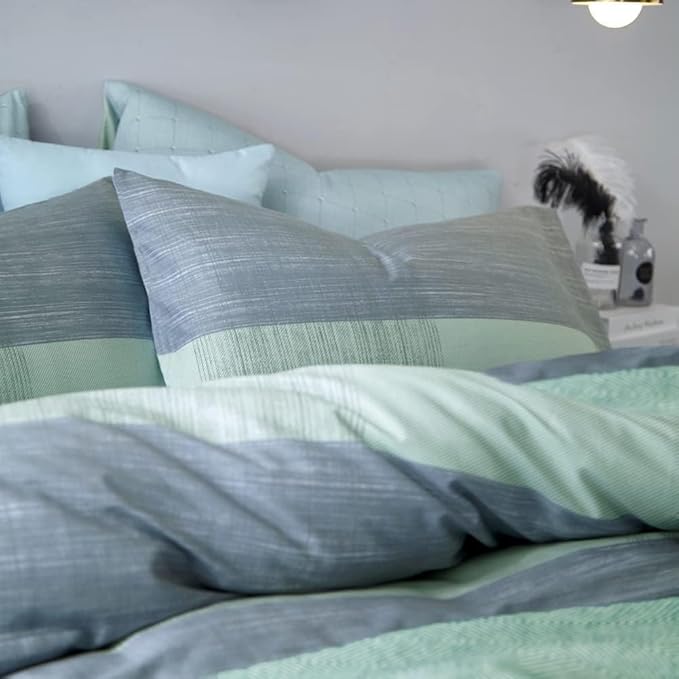 LifeTB Twin XL Comforter Set Patchwork Bedding Comforter Set Soft Fluffy Geometric Plaid Bedding Set for All Seasons Cozy Patchwork Plaid Checkered Pattern Comforter Twin XL with 2 Pillow Shams