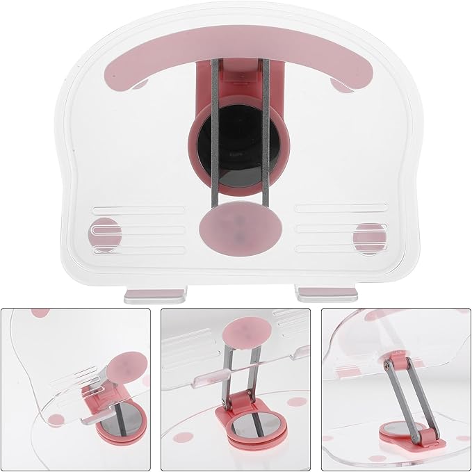 BESPORTBLE Acrylic 360° Rotatable Tablet Stand Holder for Desk and Office Use Adjustable Foldable Tablet Cradle Compatible with Ipad and Pink Design for Home and Travel