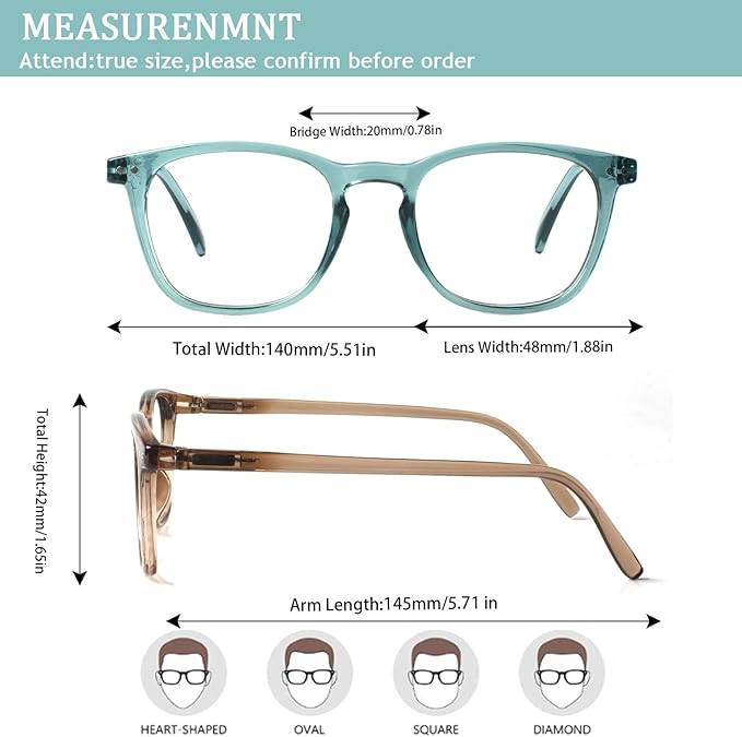 Henotin 3-Pack Blue Light Blocking Reading Glasses,Spring Hinge Computer Readers for Men Women,Anti UV Ray Filter Eyeglasses (Mixed Color-3, 1.50, Diopters)