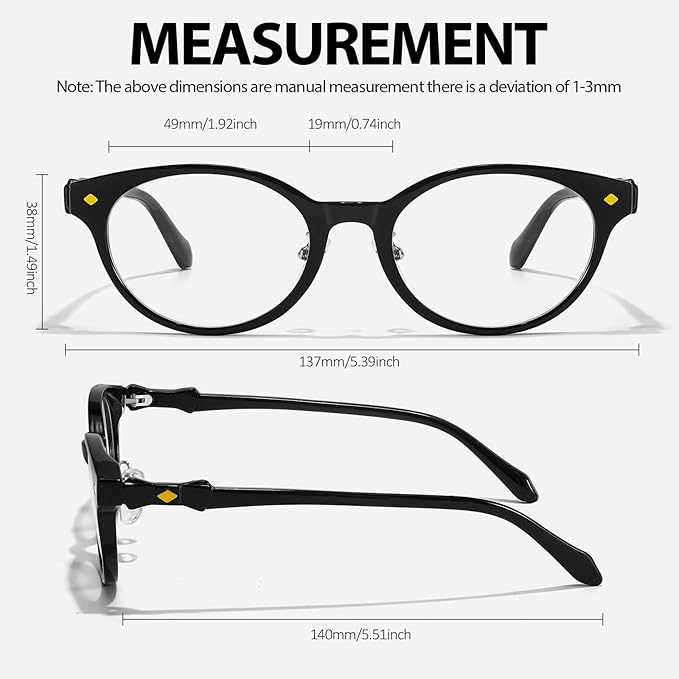 IGnaef Blue Light Blocking Glasses for Women, Oval Frame Bluelight Glasses for Gaming/Computer/Screen BL6216