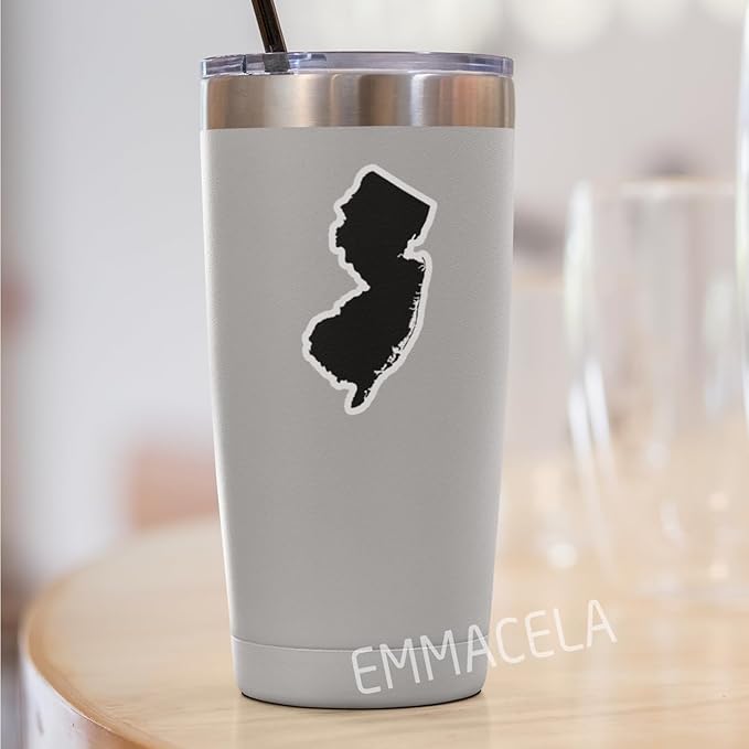 (3PCS) New Jersey State Map Stickers, US State Stickers - Waterproof Vinyl Decals for Tumblers, Water Bottles, Laptops, Books, Scrapbooks, Great for New Jersey Lovers 3 x 1.7 Inch