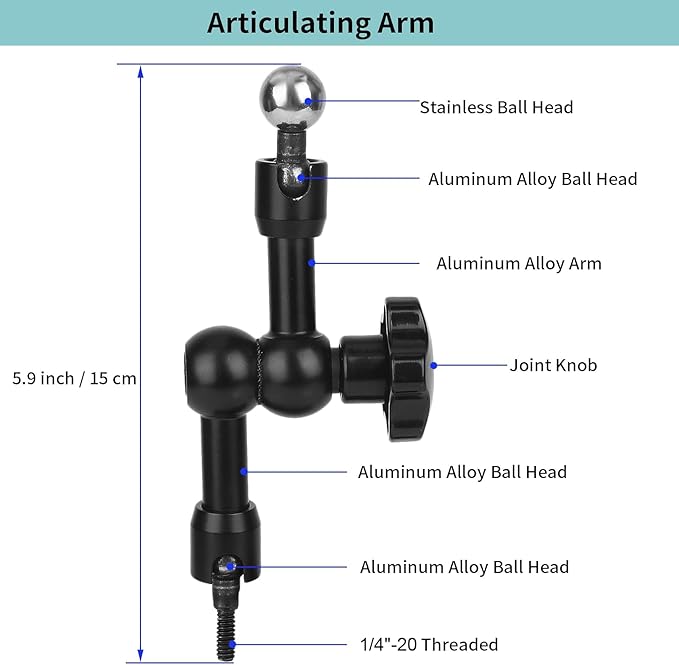 Mippko iPhone Mount for Desk/Table/Rod/Kitchen Cabinet,360°Adjustable Aluminum Alloy Phone Stand,Clip Holder Compatible with 3.5~7.5" iPhone/Nexus/HTC/Huawei/Smartphone