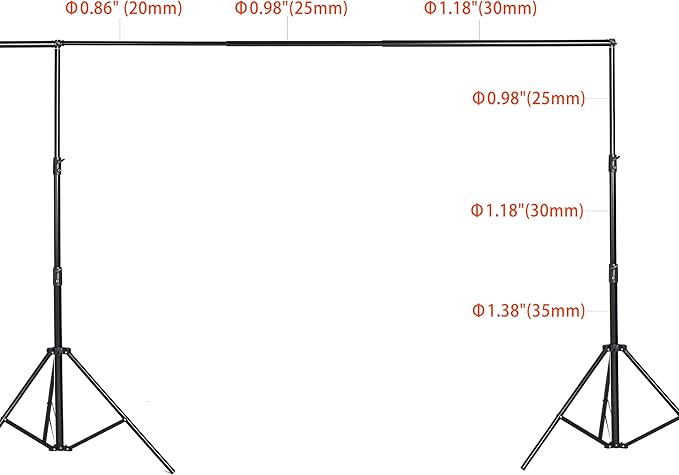 Kate 10x20ft (3x6m) Photography Backdrop Frame Stand for Room Set Adjustable Heavy Duty Photography Background Support System Kit