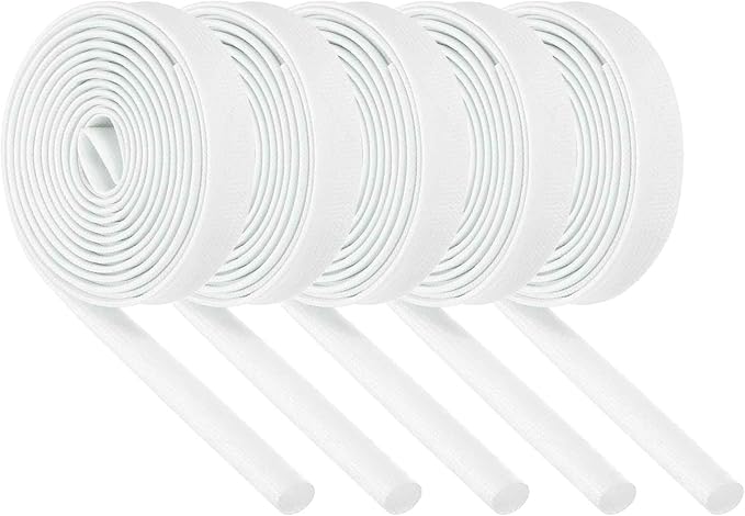 MECCANIXITY 5Pcs Wire Insulation Braid Fire Sleeve,9.8Ft-8mm ID White, High Temp Silicone Coated Fiberglass Sleeving for Automotive Hose Lines Electrical Wiring