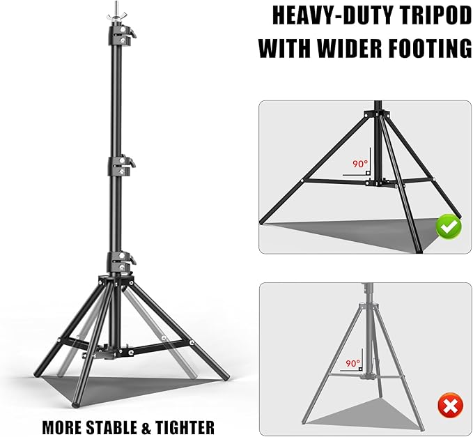 BEIYANG 10x10FT Backdrop Stand, Background Support Kit for Photography, 2 Adjustable Backdrop Supports, 4 Crossbars, 4 Clamps, and Carrying Bag for Photo Video Stutio, Parties Decoration