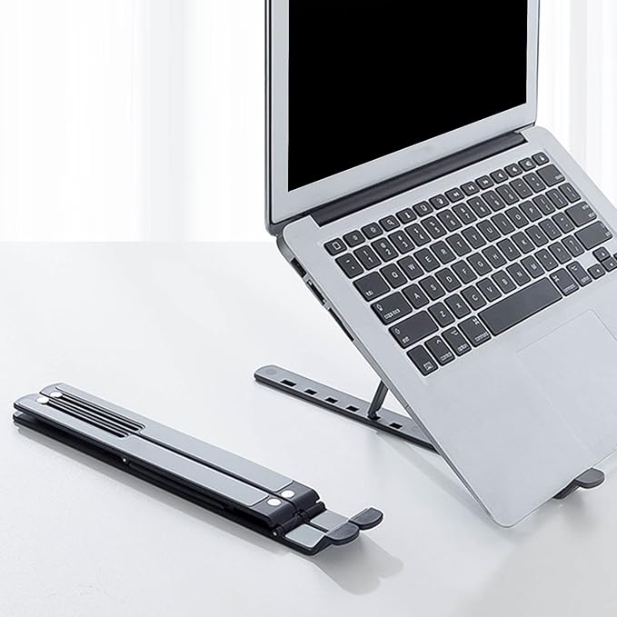 Vryxq Ergonomic Foldable Laptop Stand Portable Desktop Stand Adjustable 6 Gear Vertical Saving Dock for Tablet Foldable Holder