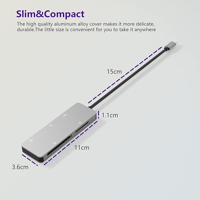 USB C XD Picture Card Reader, Type C (5Gps) High Speed TF/SD/MS/M2/XD/CF 6 in 1 Camera Card Reader, USB C XD Memory Card Reader Supports Olympus and Fujifilm XD Picture Card 1GB 2GB