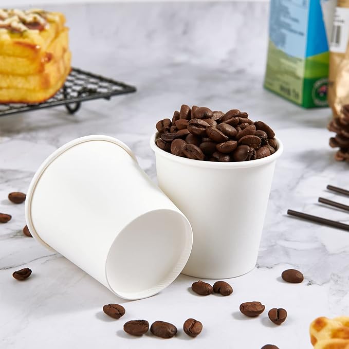 TV TOPVALUE 3 oz Paper Cups 600 Count Disposable Bathroom Mouthwash Espresso White Cups for Party, Picnic, Travel and Events