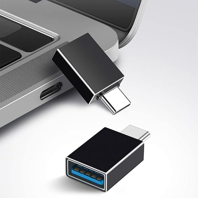 USB C to USB Adapter USB C Male to USB3.0 Female OTG Adapter Compatible with MacBook Air 2020/MacBook 12 inch/iPad Pro 2020 and More, Black(Pack of 2)