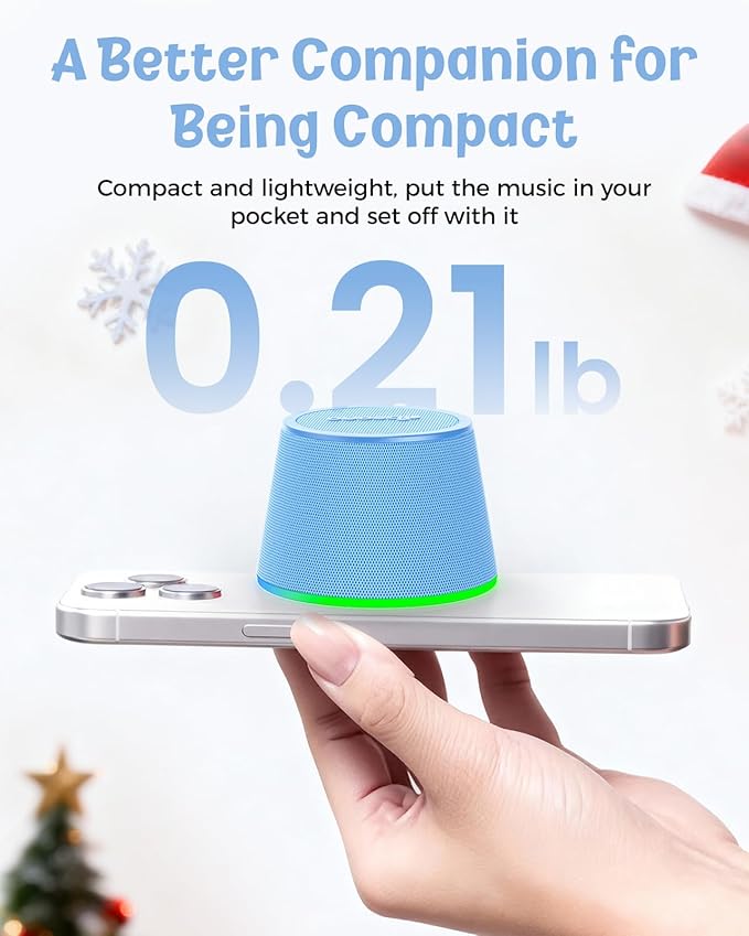 Small Bluetooth Speaker Gifts for Teens: Valentines Gifts for Him Her, 3 IN 1 Portable Magnetic Speaker with 9-Mode Lights, Waterproof Phone Stand for Desk, Cool Birthday Gadget Gifts for Adults